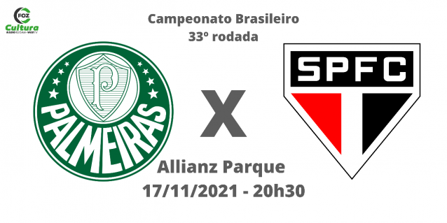 Palmeiras recebe o São Paulo nesta noite (17) às 20h30