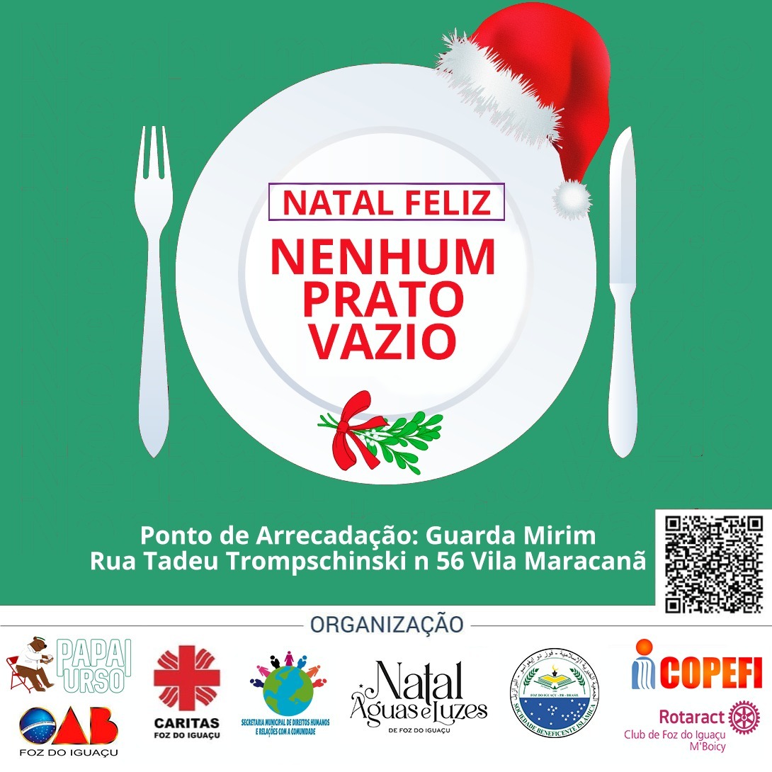 Natal Feliz: Nenhum Prato Vazio” terá pontos de coleta de alimentos durante  programação do Natal de Águas e Luzes – Rádio Cultura Foz – AM 820