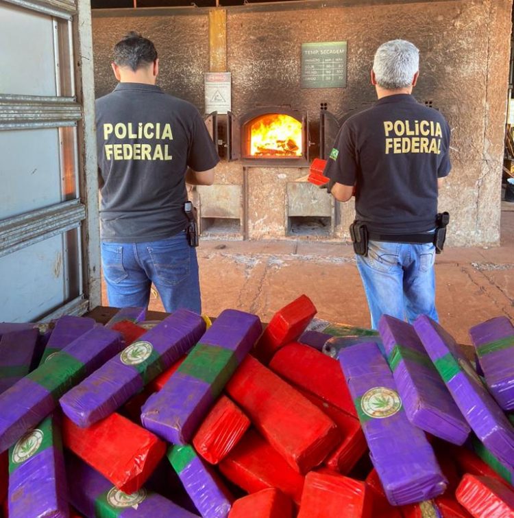 Mais de uma tonelada de drogas apreendidas são incineradas pela Polícia Federal