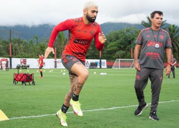 Flamengo no Brasileirão 2021: Gabigol treinando (Fonte- Twitter Flamengo)