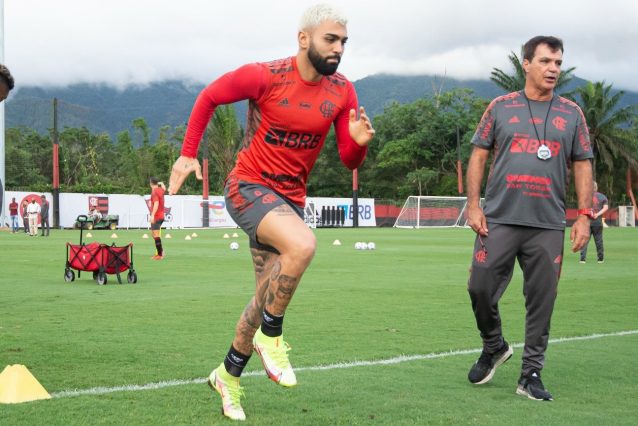 Flamengo no Brasileirão 2021: Gabigol treinando (Fonte- Twitter Flamengo)
