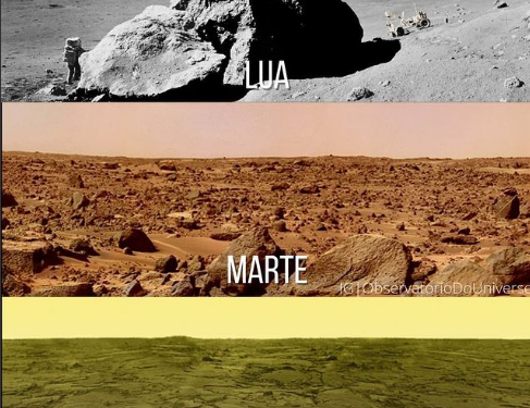 Divulgada a diferença entre o solo da lua, de marte e de vênus (Foto: Internet)
