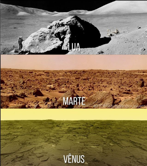 Divulgada a diferença entre o solo da lua, de marte e de vênus (Foto: Internet)