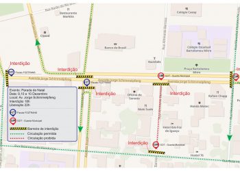 Avenida Jorge Schimmelpfeng terá pontos de bloqueio durante a Parada de Natal, de quinta a sábado