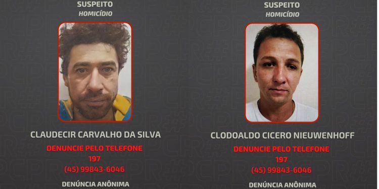 Polícia Civil divulga fotos de foragidos de homicídios ocorridos em Foz