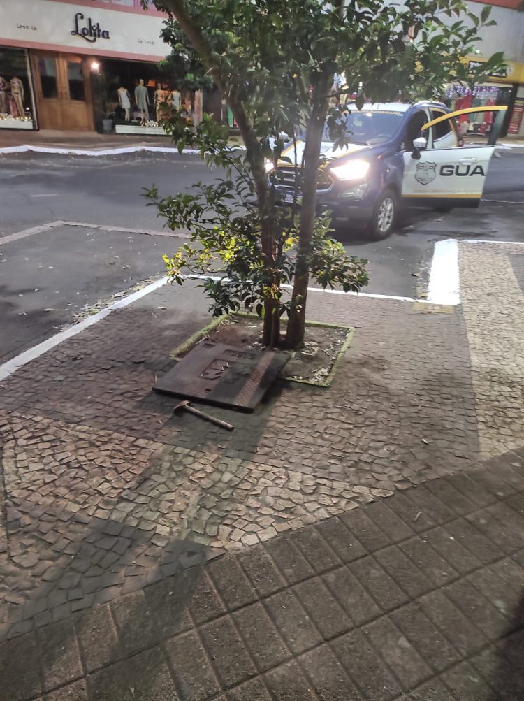 Homem é preso em flagrante pela Guarda Municipal furtando fios no centro de Foz