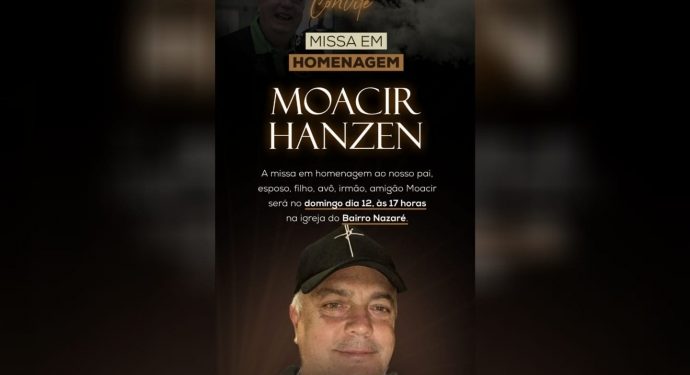 Família convida para missa em homenagem a Moacir Hanzen