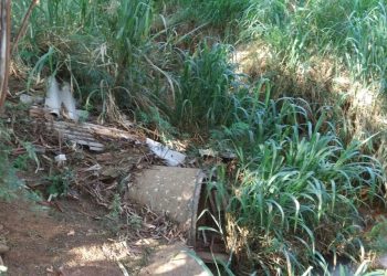 Equipes de limpeza da Prefeitura retiram resíduos acumulados no Córrego Vitória