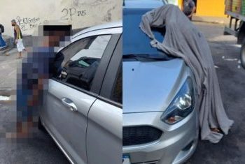 Homem morre em pé, encostado em carro, e cena assusta moradores no litoral