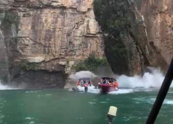 Vídeo: rocha de cânion que caiu Capitólio (MG) deixa 15 feridos e pelo menos um morto