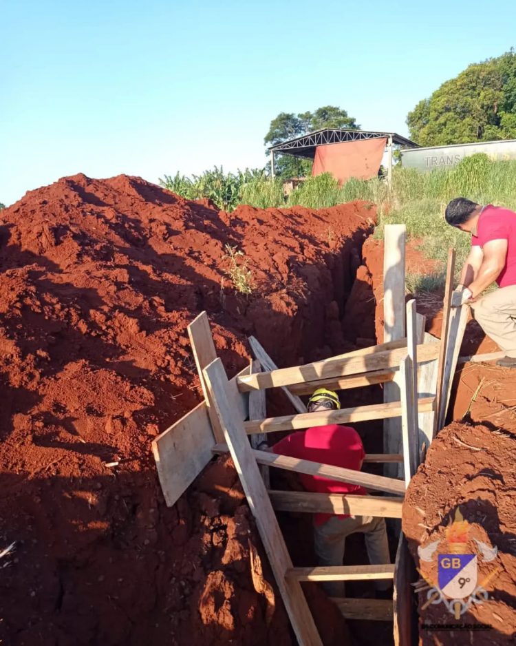 Bombeiros regatam cachorrinha e filhotes em valete na área rural
