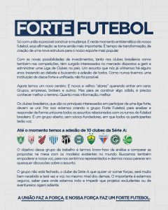 Entenda tudo sobre o “Forte Futebol”, grupo criado por clubes brasileiros