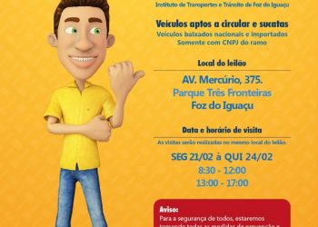 Foztrans realiza leilão com mais de 300 veículos no próximo dia 25 de fevereiro