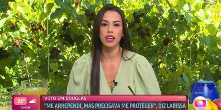 BBB: Larissa se surpreende com o índice de rejeição (Foto: Reprodução/Globo)