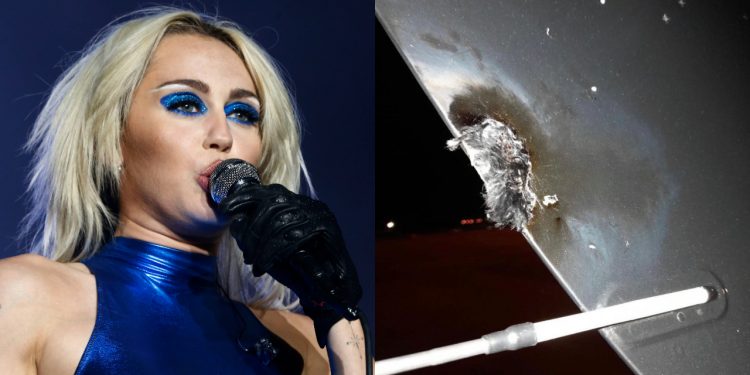 Avião com Miley Cyrus foi atingido por raio antes de pousar em Minga Guazú