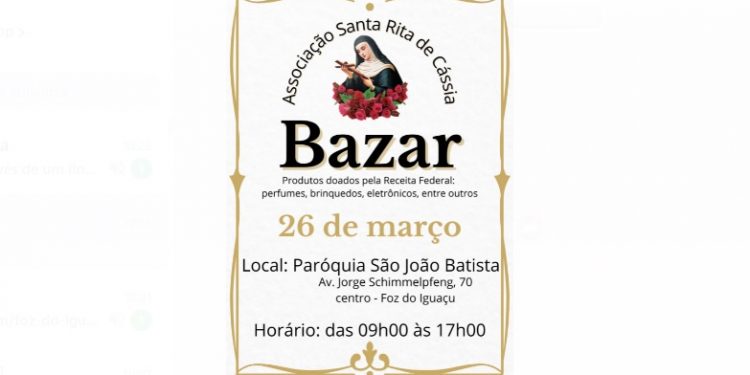 Associação Santa Rita de Cássia promove bazar de produtos doados pela Receita