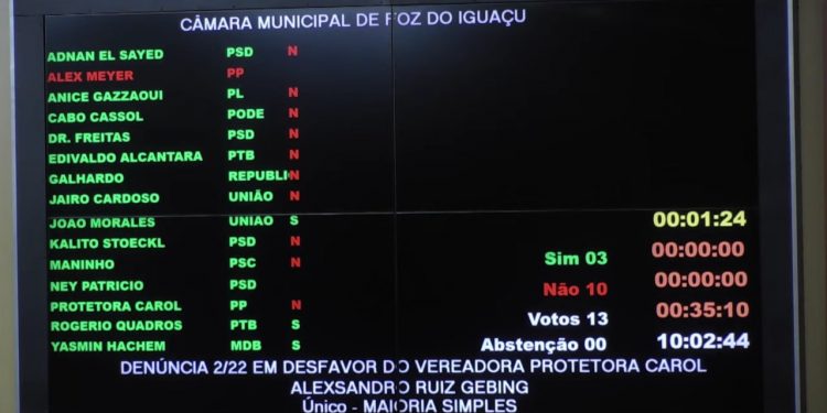 Vereadores rejeitam pedido de cassação contra Protetora Carol, por 10 votos a 3