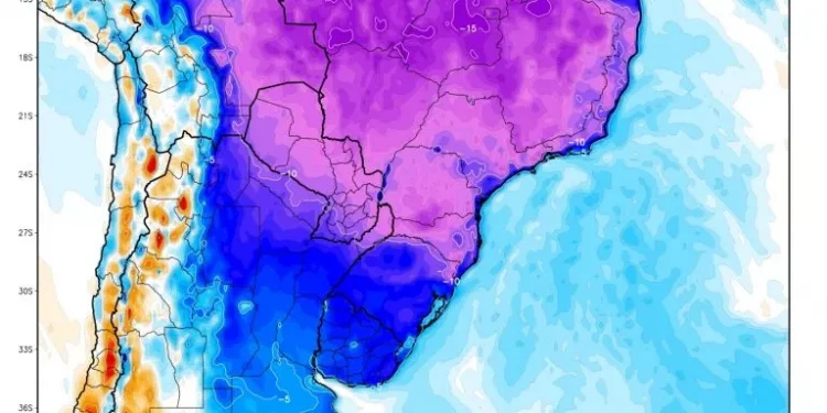 Levantamento da MeSul mostra enorme abrangência do frio no Brasil