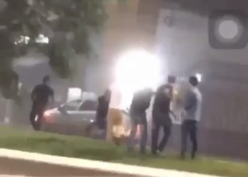 Imagens mostram atropelamento e tiros em Foz do Iguaçu