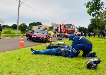 Simulação de acidente é parte das atividades de conscientização do Maio Amarelo