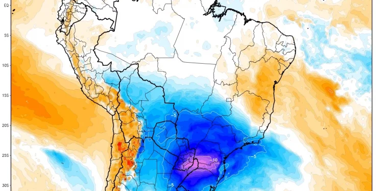 Massa de ar frio vai alcançar metade dos estados brasileiros