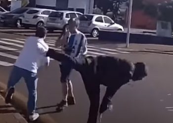 Ex-deputados Boca Aberta e Mamãe Falei brigam na rua em Londrina