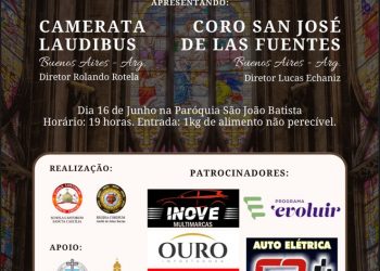 Matriz São João Batista recebe concerto internacional de inverno nesta quinta-feira, 16.