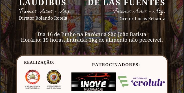 Matriz São João Batista recebe concerto internacional de inverno nesta quinta-feira, 16.
