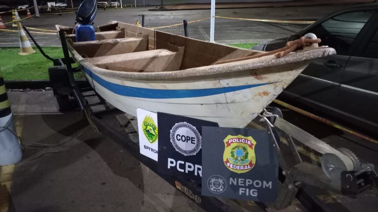 Ação integrada apreende drogas, embarcação e drogas no Lago de Itaipu