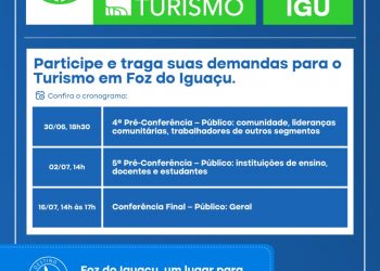 População está convidada a participar da 4ª pré-conferência de turismo, nesta quinta (30)
