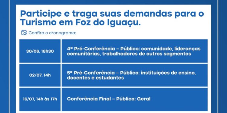 População está convidada a participar da 4ª pré-conferência de turismo, nesta quinta (30)