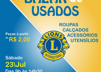 Bazar de usados do Lions Clube acontece neste sábado, 23