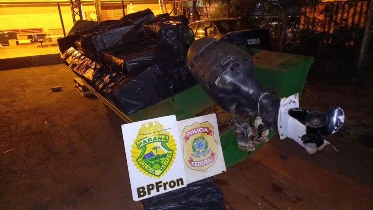 Forças policiais apreendem veículos, embarcações e cigarros contrabandeados do Paraguai
