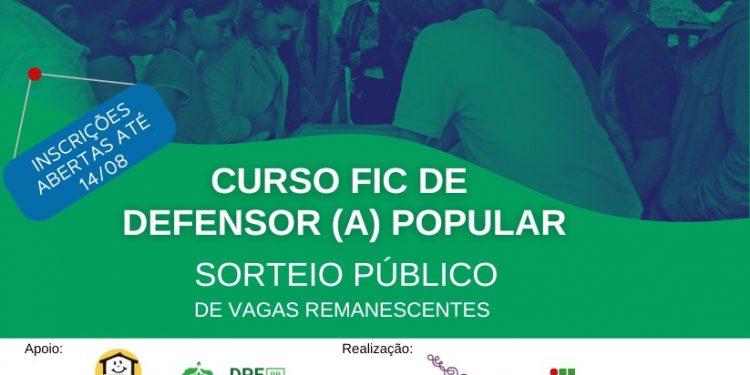 Curso gratuito de Defensor (a) Popular realiza Sorteio Público de vagas para início imediato