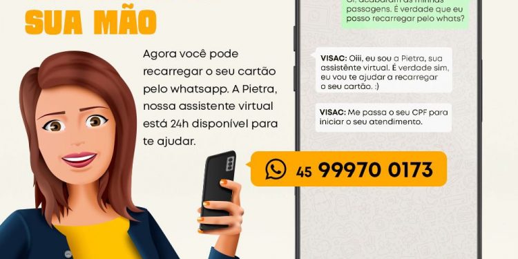 VISAC disponibiliza assistente virtual para recarga de créditos do Transporte Coletivo
