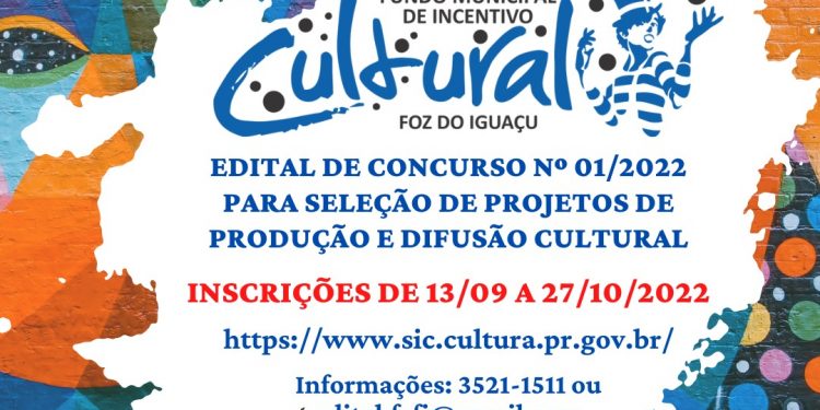 Projetos artísticos e culturais serão financiados por meio do Fundo Municipal de Incentivo Cultural