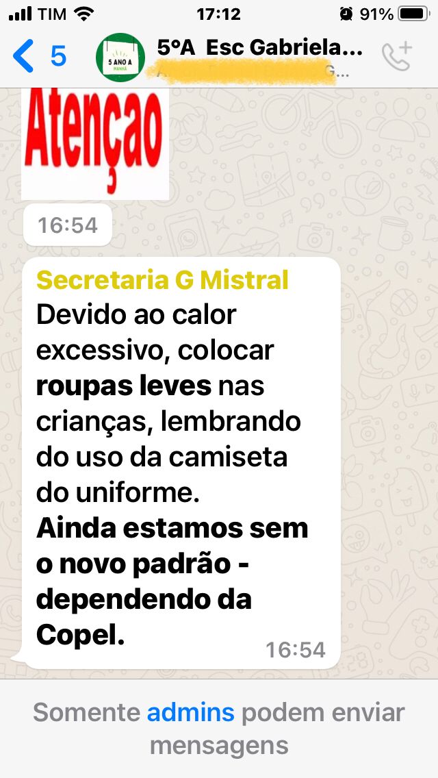 Pais reclamam da falta de ar condicionado na escola Gabriela Mistral
