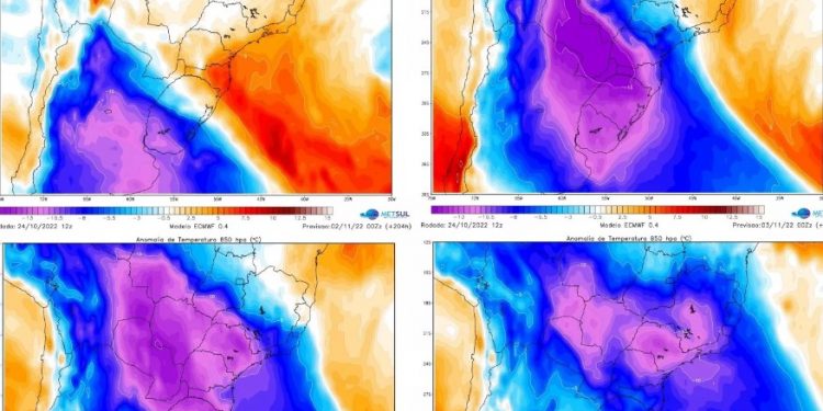 Potente massa de ar frio deve entrar no sul do país na proxima semana