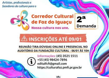 Inscrições para o Corredor Cultural terminam na próxima segunda-feira (09)