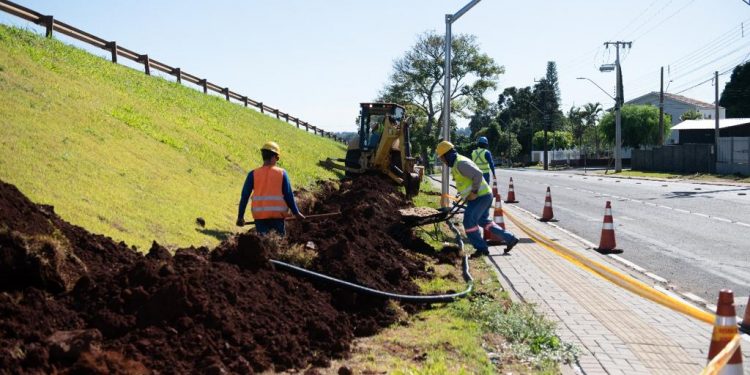 Iniciam as obras de iluminação no trecho da BR-277 em Santa Terezinha de Itaipu