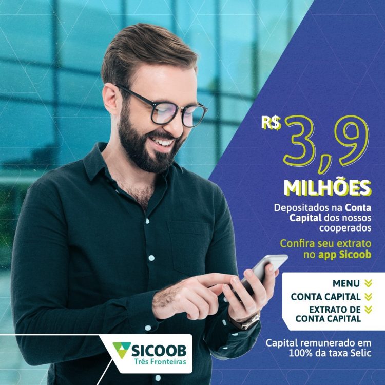 Sicoob Três Fronteiras repassa R$ 3,9 milhões na conta capital de seus cooperados