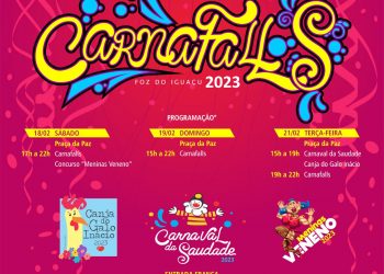 Carnaval de rua em Foz será realizado entre os dias 18 a 21 de fevereiro, na Praça da Paz