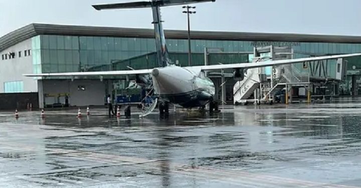 Vento forte arrasta aviões no Aeroporto de Cascavel