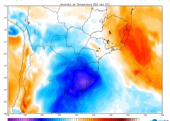 Veja o caminho que a massa de ar frio percorre no Brasil