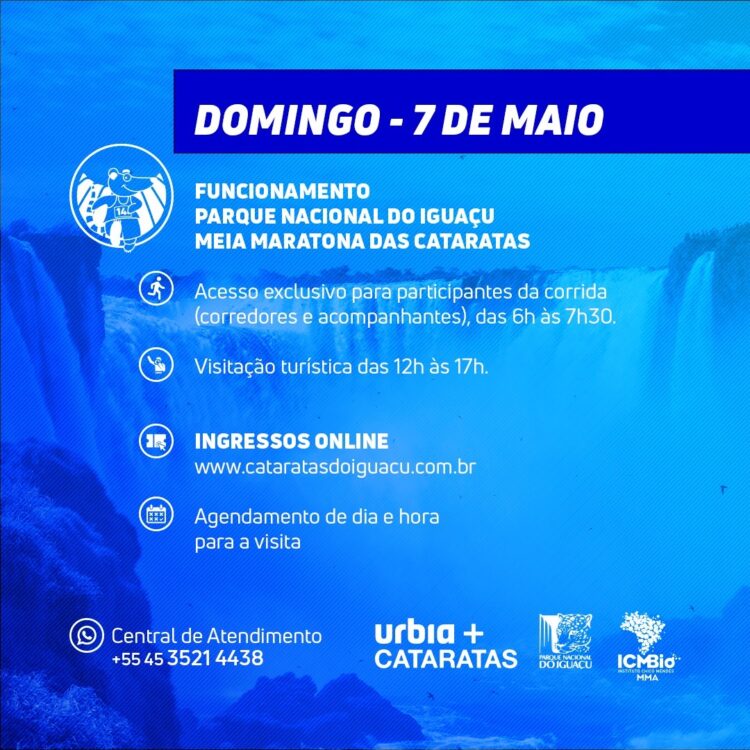 Parque Nacional do Iguaçu terá funcionamento especial no domingo 7 de maio