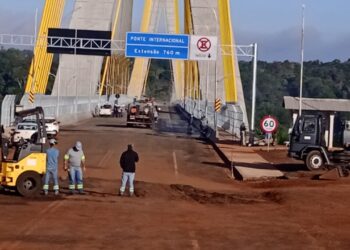 Asfalto da Ponte da Integração é substituído por um mais resistente ao calor