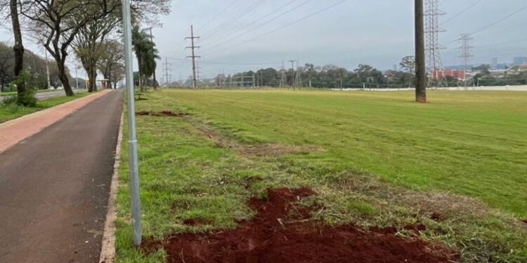 Furto de cabos e postes de iluminação danificados deixam área às escuras na avenida de acesso à Itaipu