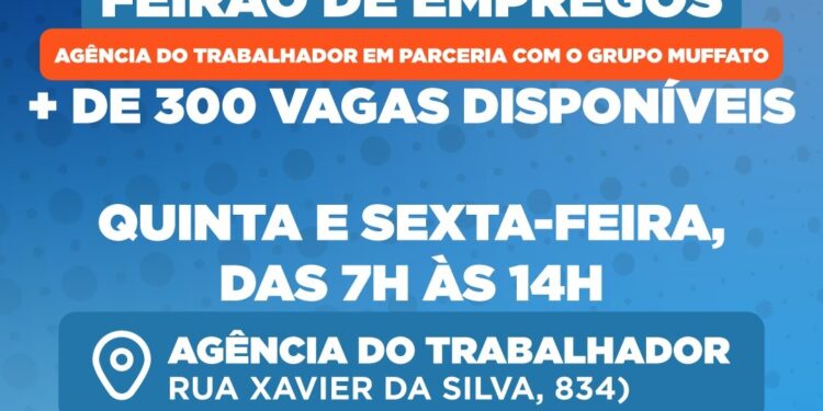 Agência do Trabalhador vai fazer um Feirão de Empregos em Foz