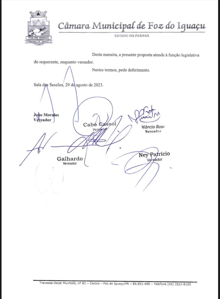 É do vereador Ney Patrício a quinta assinatura para a CPI do Transporte Público em Foz do Iguaçu