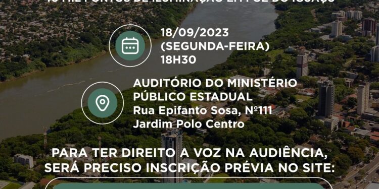 Quem quiser conhecer o projeto de iluminação pública de Foz poderá participar da audiência pública